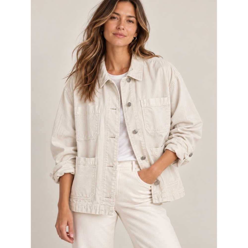 GAP Beige Utility Chore Canvas Jacket, L